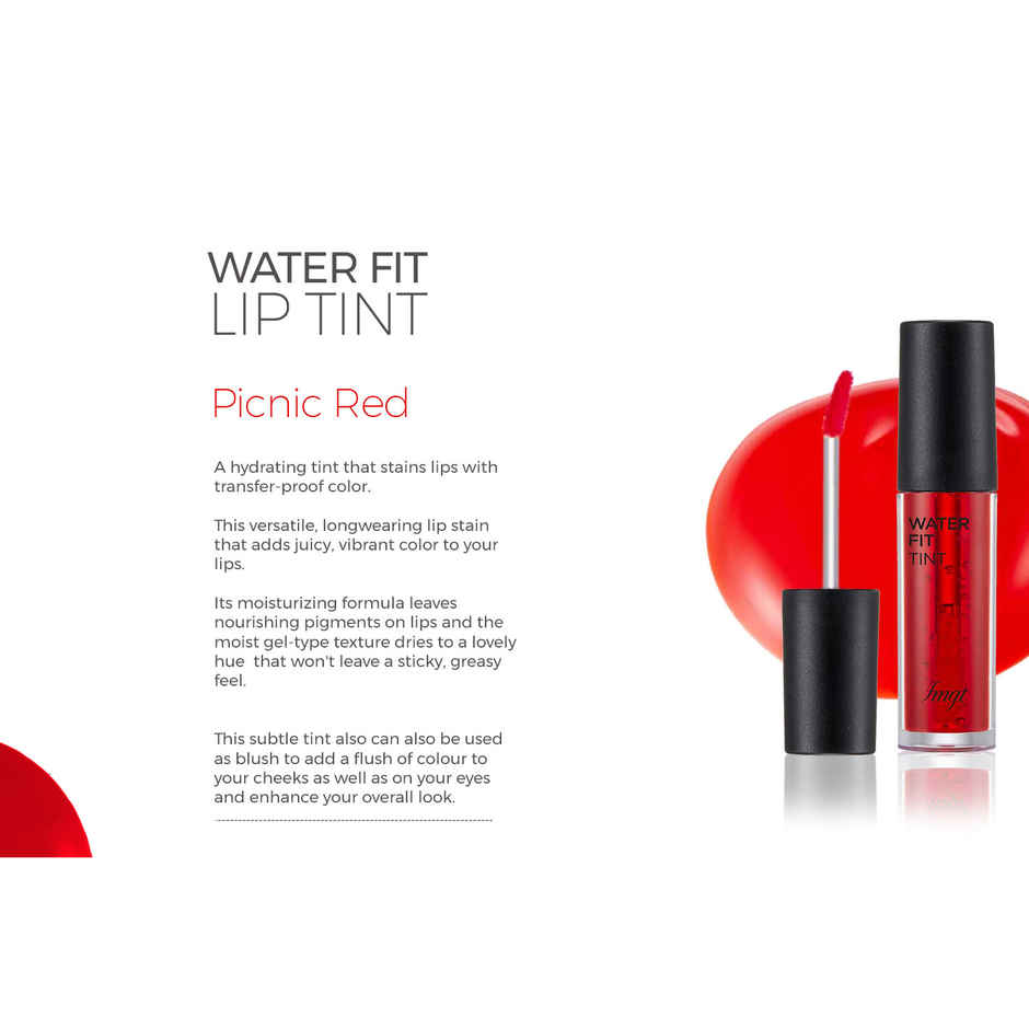 The Face Shop Water Fit Lip Tint Picnic Red