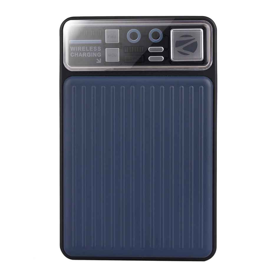 Zebronics MW65 Wireless Power Bank, 10K mAh, Rapid Charge (Greyish Blue)