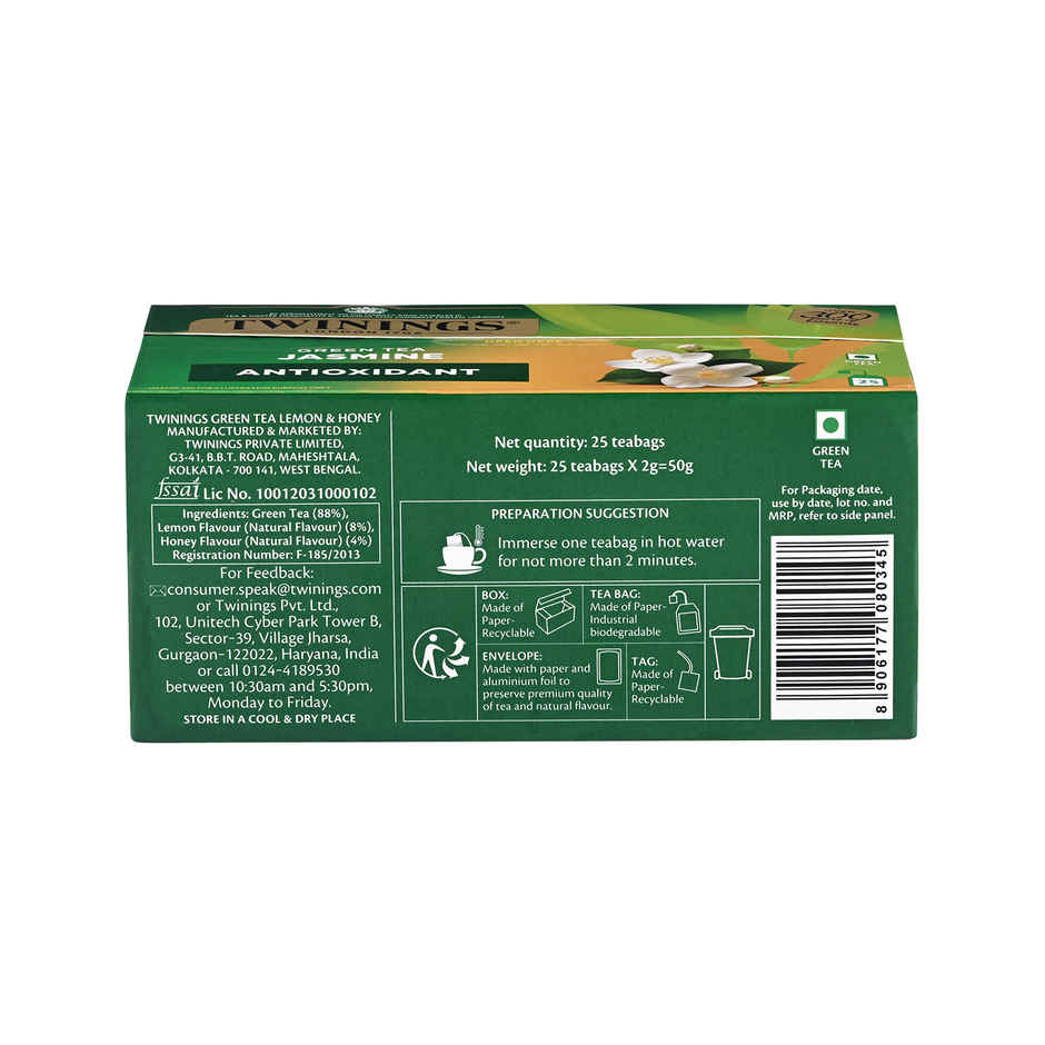 Twinings Green Tea Jasmine | 25 Teabags | Pure Elegance | Smooth & Floral
