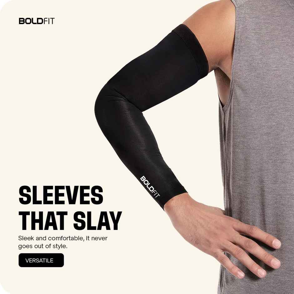 Boldfit Arm Sleeves For Men & Women Uv Protection Hand Sleeves With Thumb- Large Size