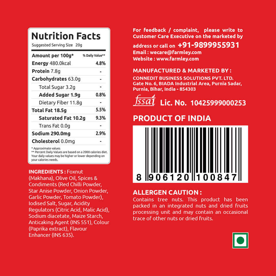 Farmley Tangy Tomato Makhana Roasted In Olive Oil