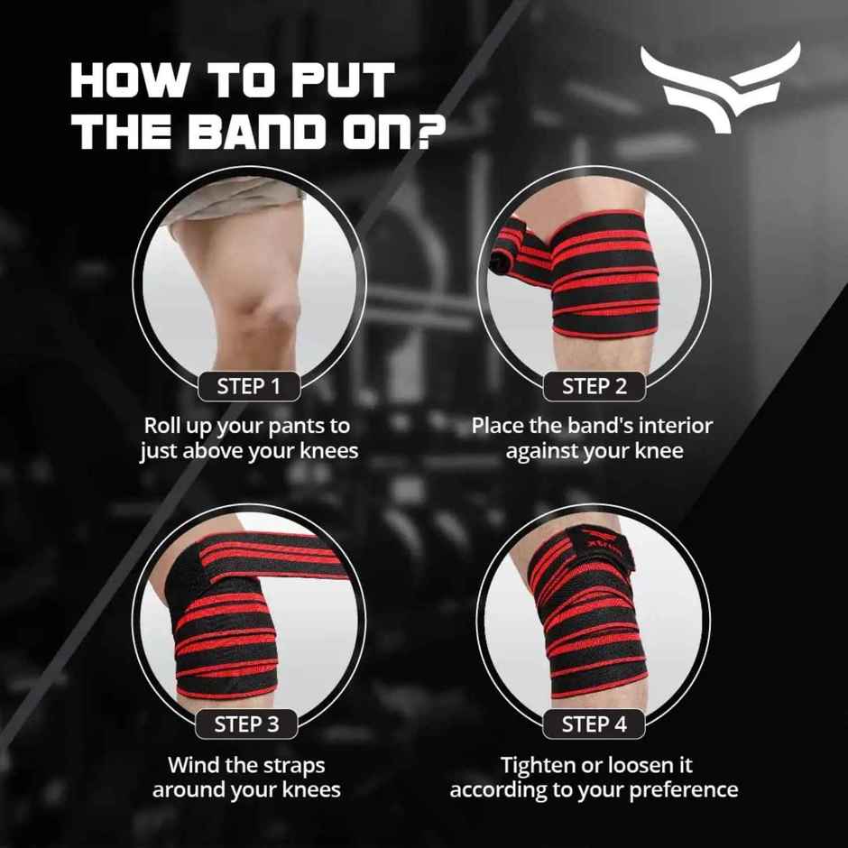 Xtrim Knee Wrap for Sports, Squats, and Heavy Lifting, Washable Fabric | Red