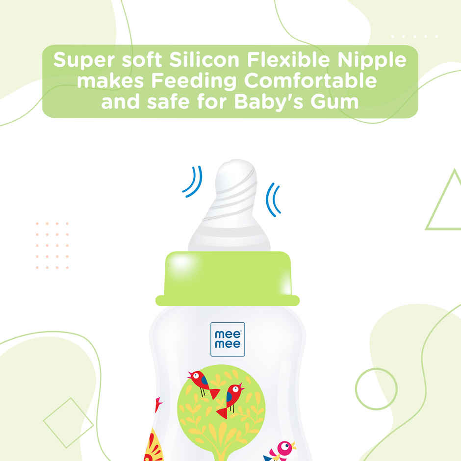 Mee Mee Baby Feeding Bottle with Silicone Nipple | Eazy Flo Technology | Anti-Colic Valve