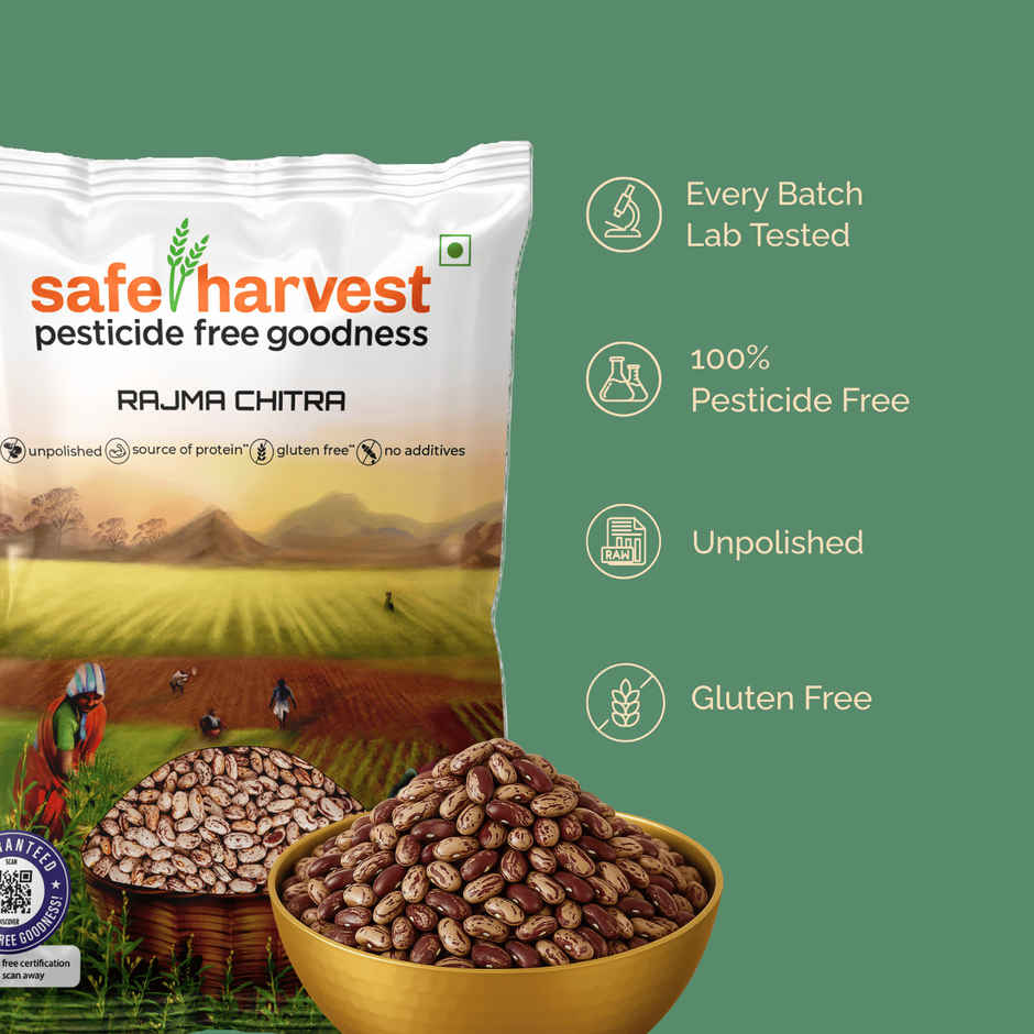 Safe Harvest Pesticide-Free Rajma Chitra | Vegan | Gluten Free