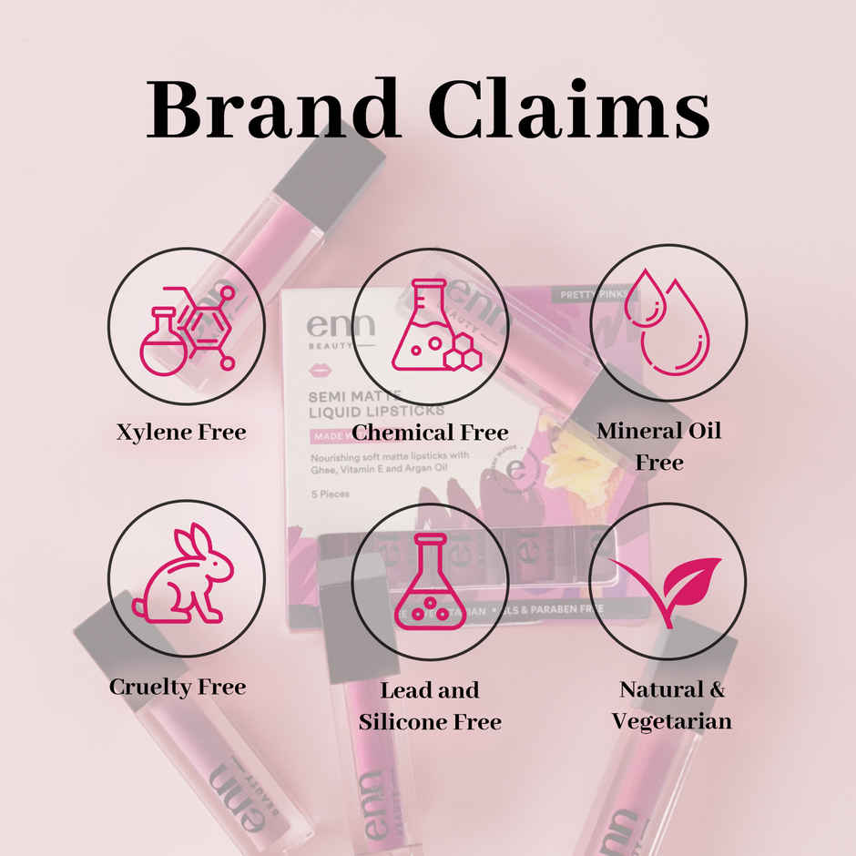 Enn Beauty Semi-Matte Liquid Lipstick Kit - Pretty Pinks