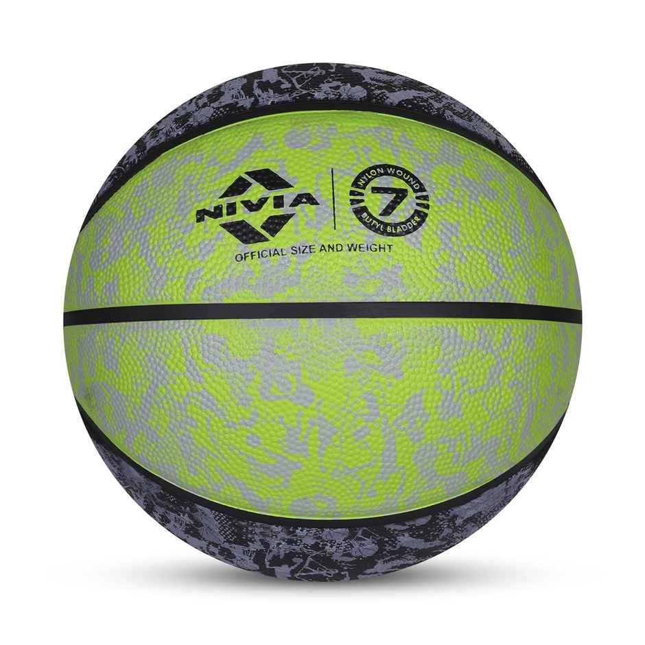 Nivia Graffiti Basketball Black And Green Size - 7