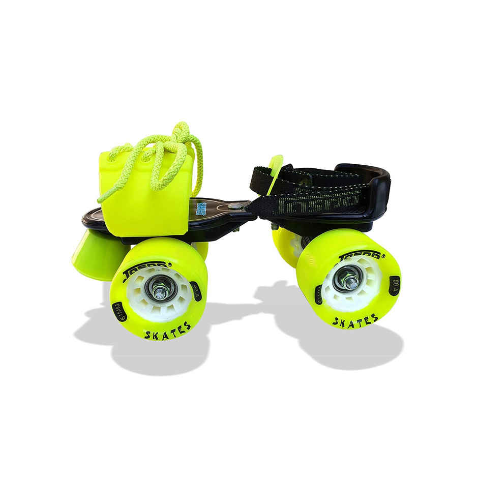 Jaspo Cruiser Senior Players Quad Adjustable Roller Skates Combo Neon Green