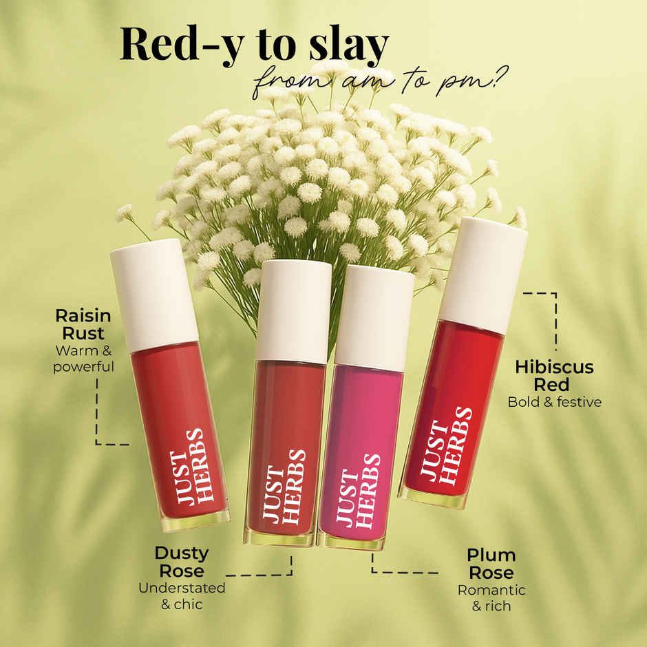 Just Herbs Herb Enriched Matte Liquid Lipstick | Ayurvedic | Red & Bold | Hydrating & Lightweight