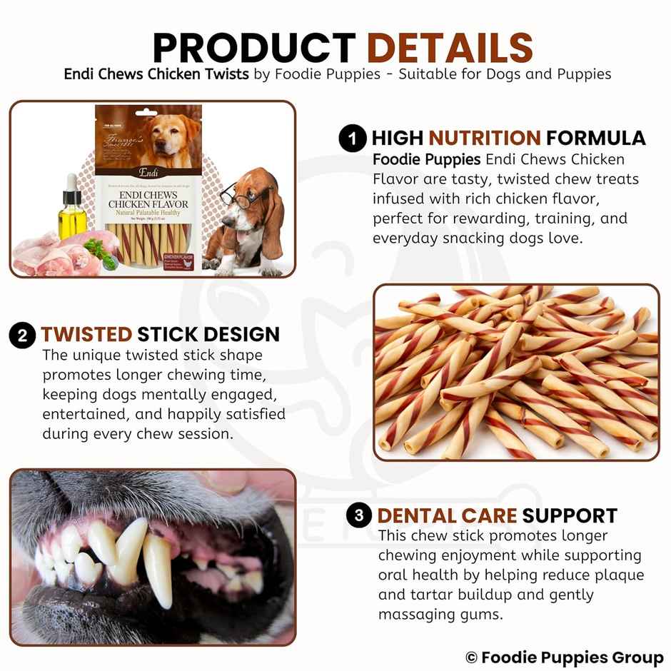 Foodie Puppies Dog Treat Chew Twists Stick