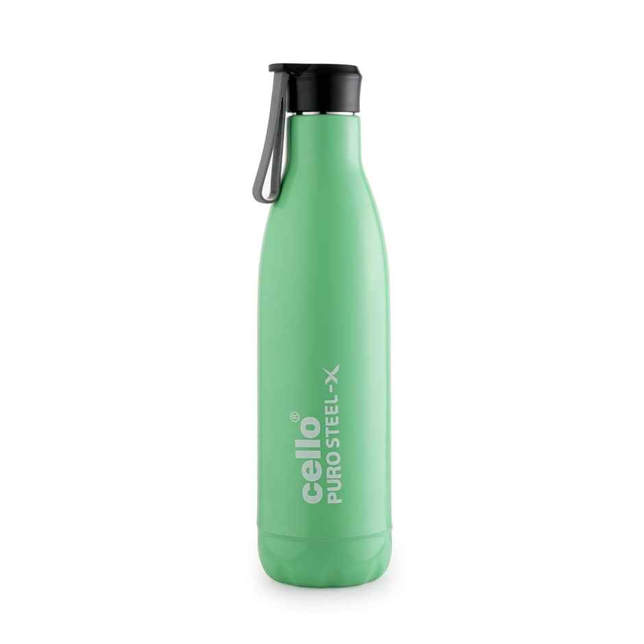 Cello Puro Steel X Neo Insulated Water Bottle | BPA Free & Leakproof | Green | 720 ml