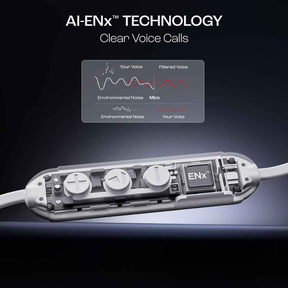 boAt Rockerz Trinity BT Neckband w/ 150H Playtime, Crystal Bionic Sound & ASAP Charge (Kutch White)