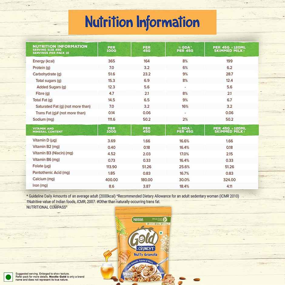 NESTLE GOLD Crunchy Nutty Granola Breakfast Cereal