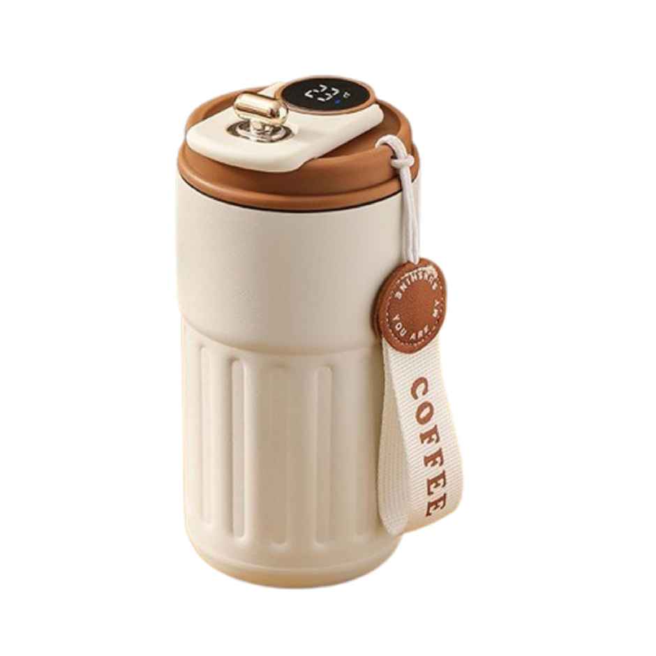 Lifelong Insulated Stainless Steel Coffee Mug with Lid | Light Brown - 480 ml