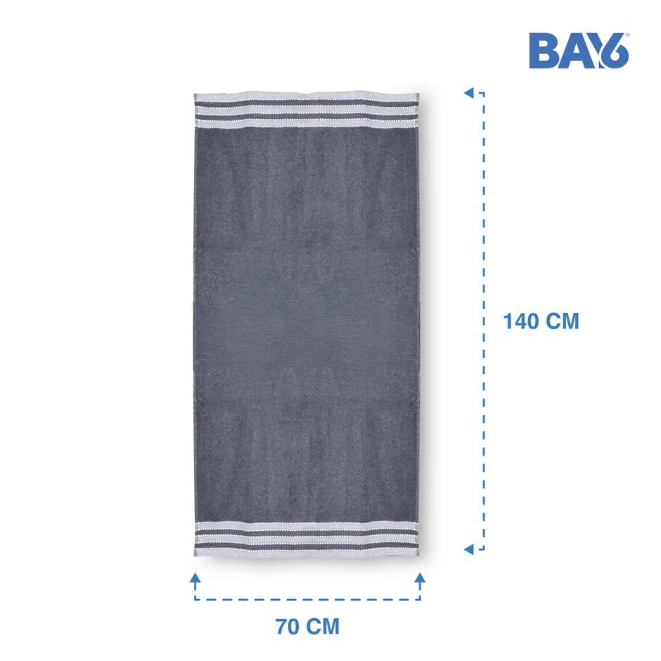 BAY6 Microfibre Moxy Bath Towel Grey - 70 x 140 cm