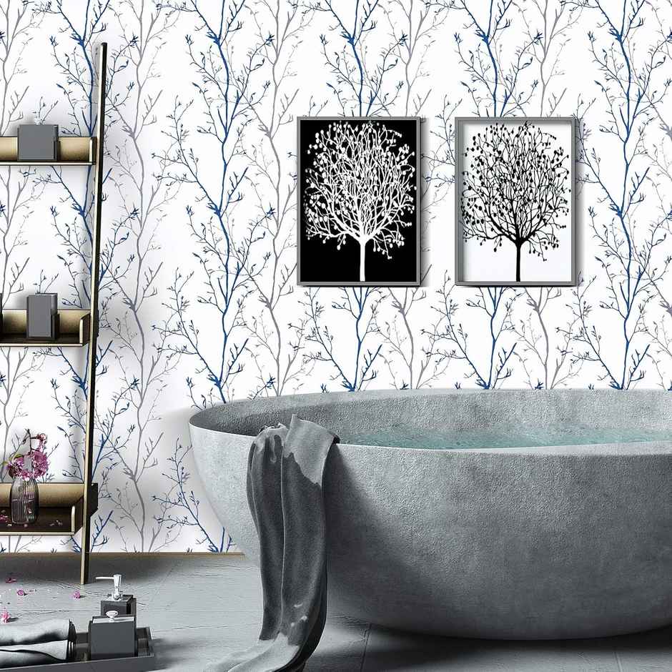 Wollzo Botanical Branch Pattern Decorative Wallpaper | 45 x 500 cm