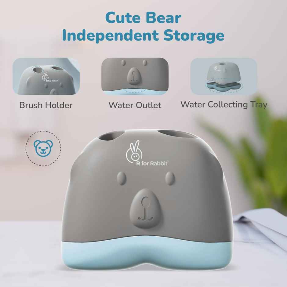 R for Rabbit Hygo Care Teddy Baby Bottle Cleaner (Grey Blue)