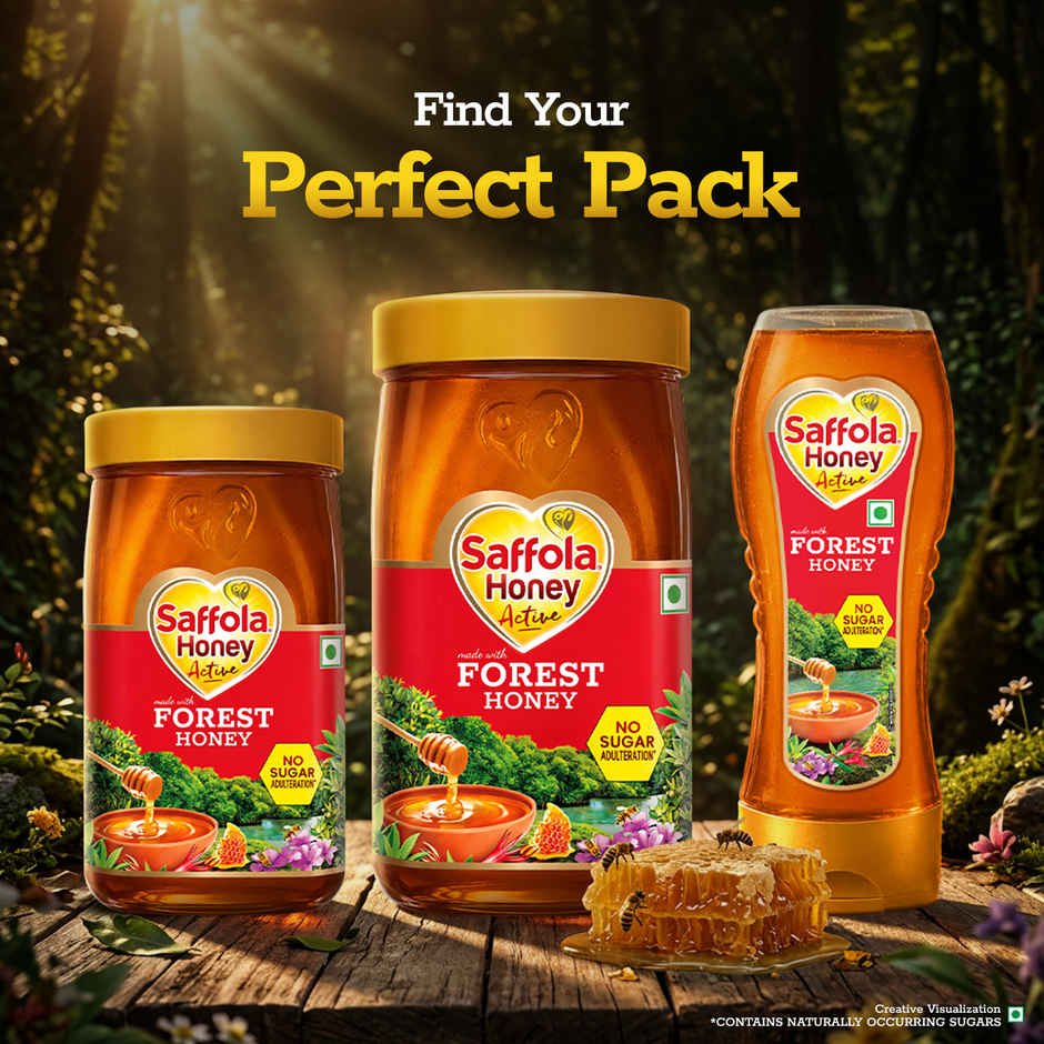 Saffola Honey Active, Made with Forest Honey, Pure Honey, No sugar adulteration