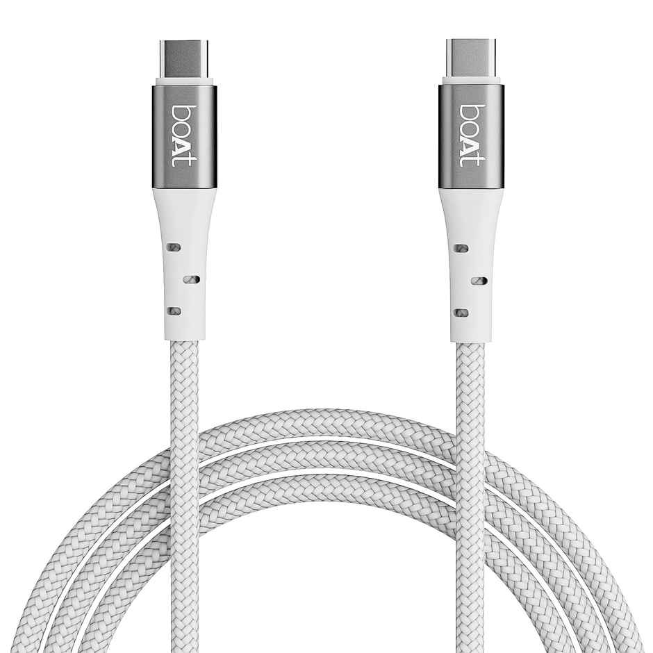 boAt Type-C Cable w/ 60W/3A PD Fast Charging & 480 Mbps Data Transmission - Type-C C300 (White)