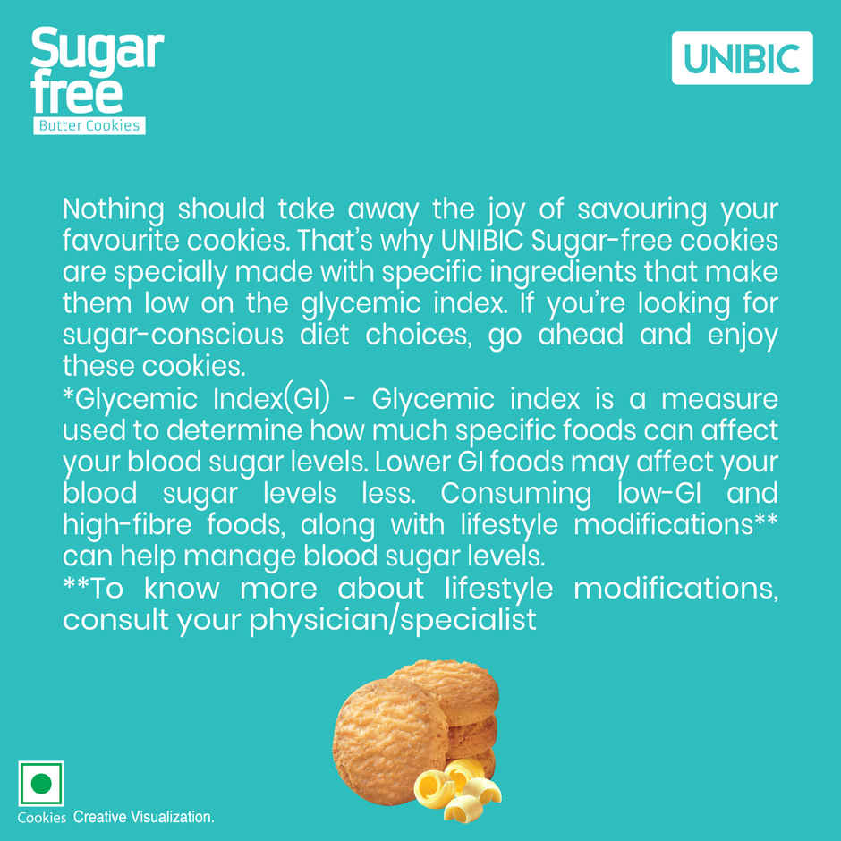 UNIBIC Sugar Free Butter Cookies | 0% Maida | Low GI