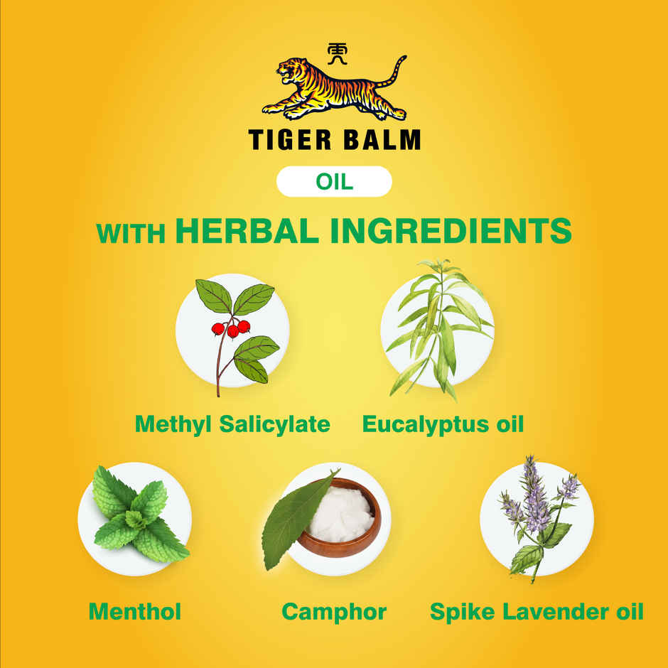 Tiger Balm Oil | Effective Relief from Headache - Stuffy Nose | Ayurvedic Pain Relief Oil