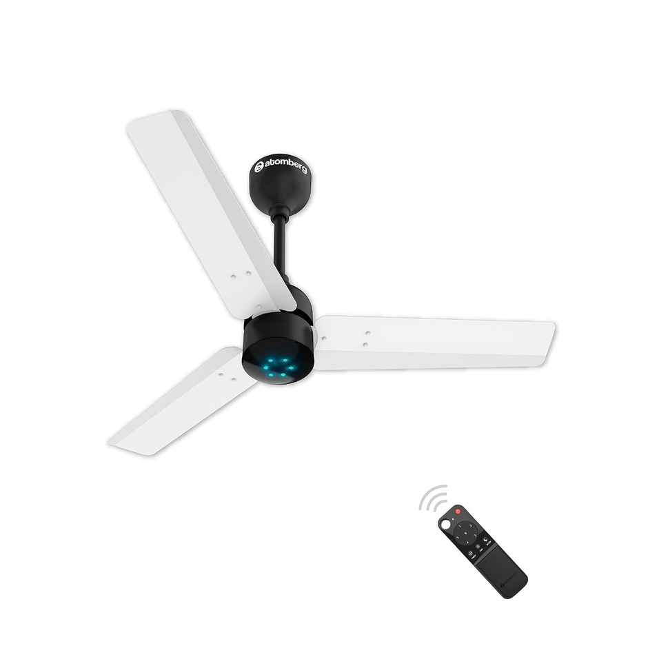 Atomberg Renesa BLDC Ceiling Fan,900mm,Remote Control,BEE 5 Star Rated,LED Indicators,White & Black