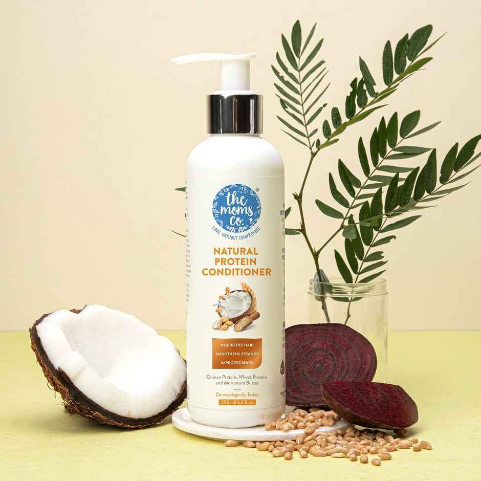 The Moms Co. Natural Protein Conditioner With Wheat & Silk Proteins Argan Oils Murumuru Seed Butter