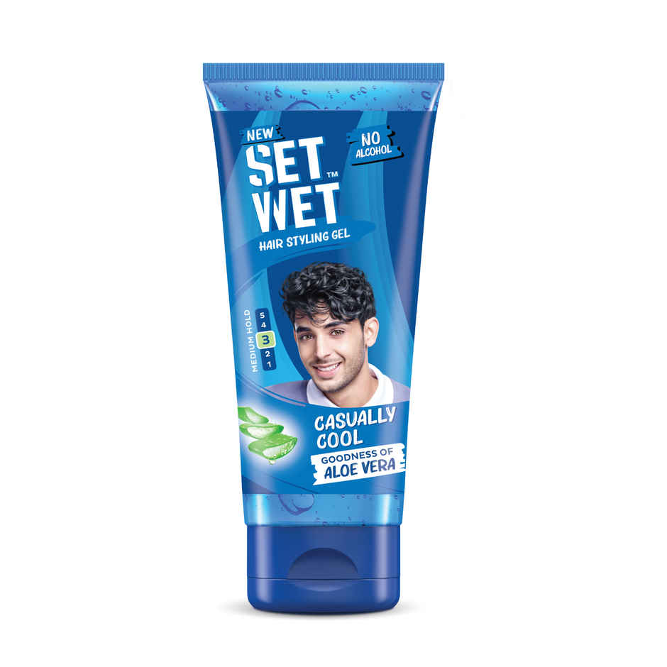 Set Wet Hair Gel for Men Cool Hold Medium Hold Tube