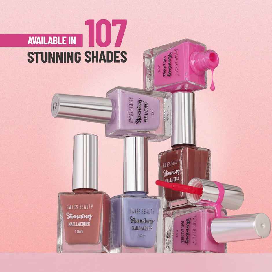 Swiss Beauty Stunning Nail Lacquer | 23 Glam White | Long-Lasting Shine