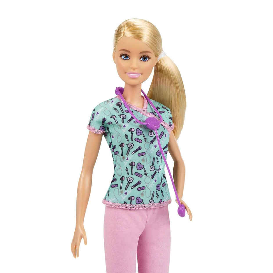 Mattel Barbie Nurse Mattel Blonde Doll (12-in/30.40-cm) & Accessory, Great Gift for Ages 3 Years Old & Up