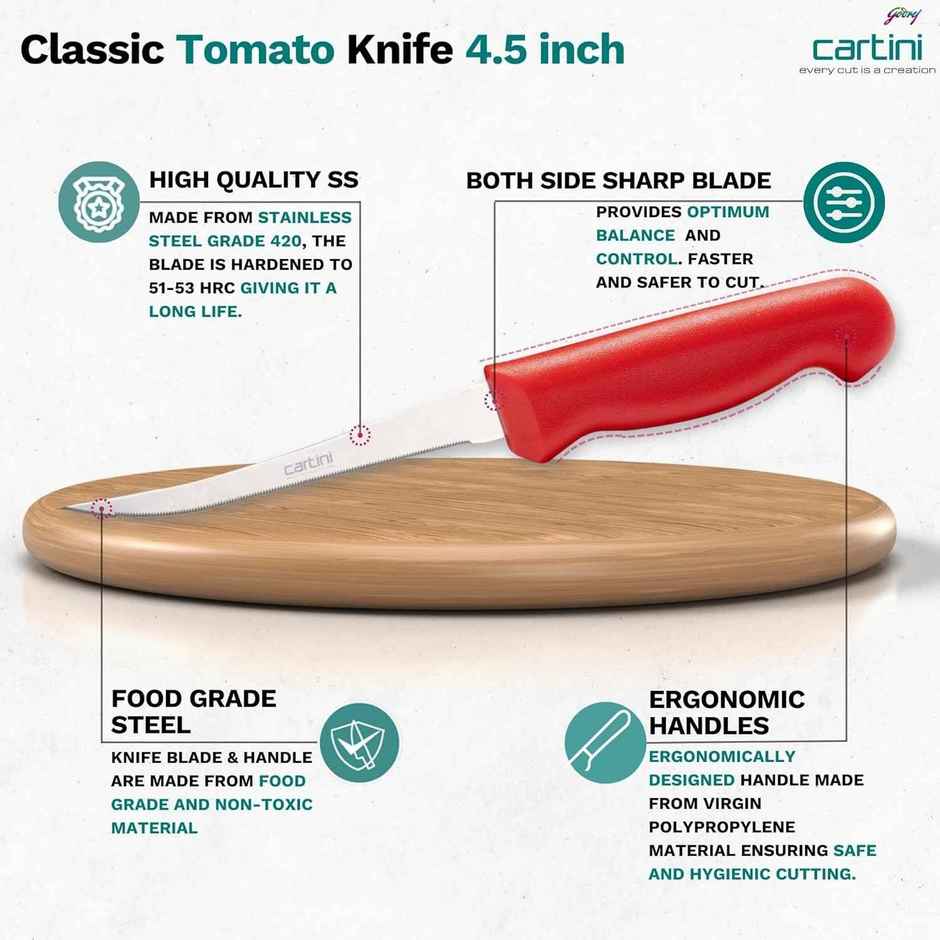 Godrej Cartini Kitchen Knife & Peeler Set (Colour May Vary)