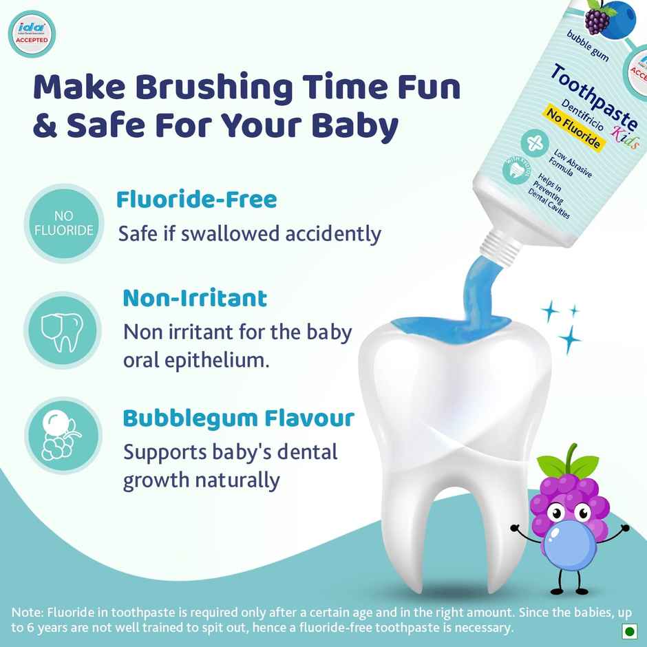 Chicco Toothpaste | Bubblegum | 1-6Y | No Fluoride