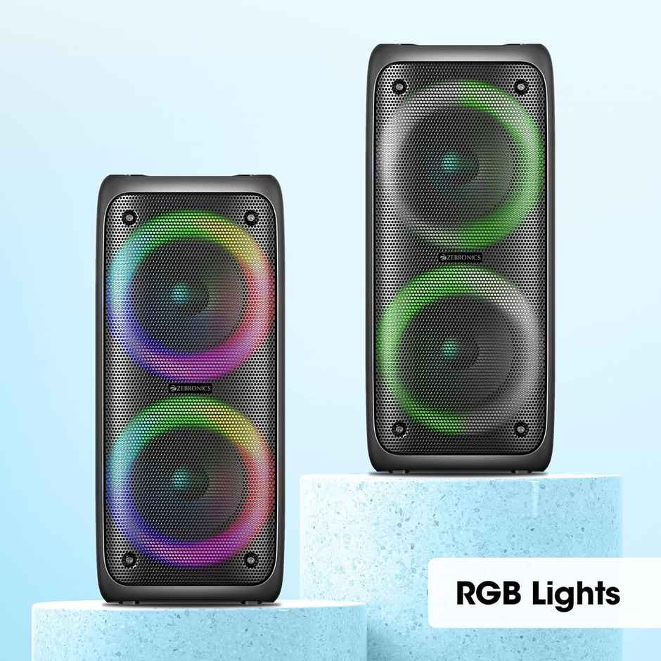 Zebronics Barrel 200 Bluetooth 5.0 Portable Speaker with 40W RMS, TWS, Wired Mic,Dual 6.5" Drivers