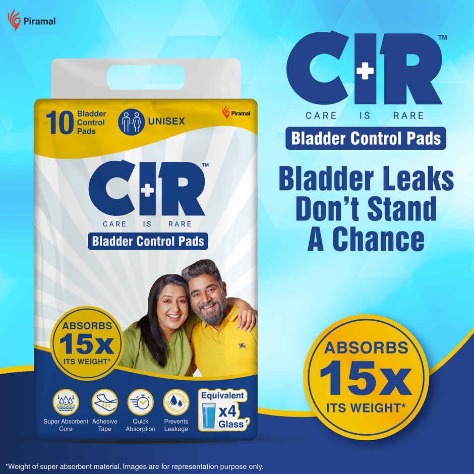 CIR Bladder Control Pads for Moderate Incontinence | Absorbs 15X of its Own Weight