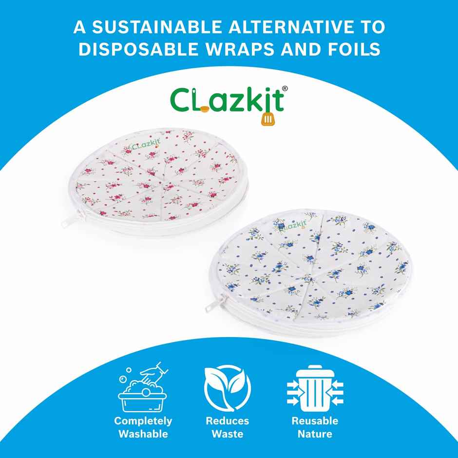 Clazkit Cotton Roti Zip Lock Chapati Cover in Round Style (2)