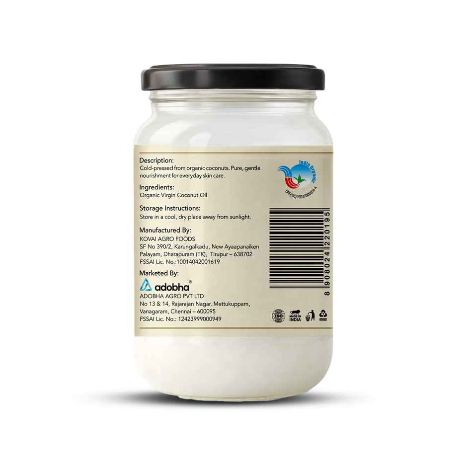 OKO Wholefoods Organic Extra Virgin Coconut Oil | Cold Pressed & Unrefined | Glass Bottle