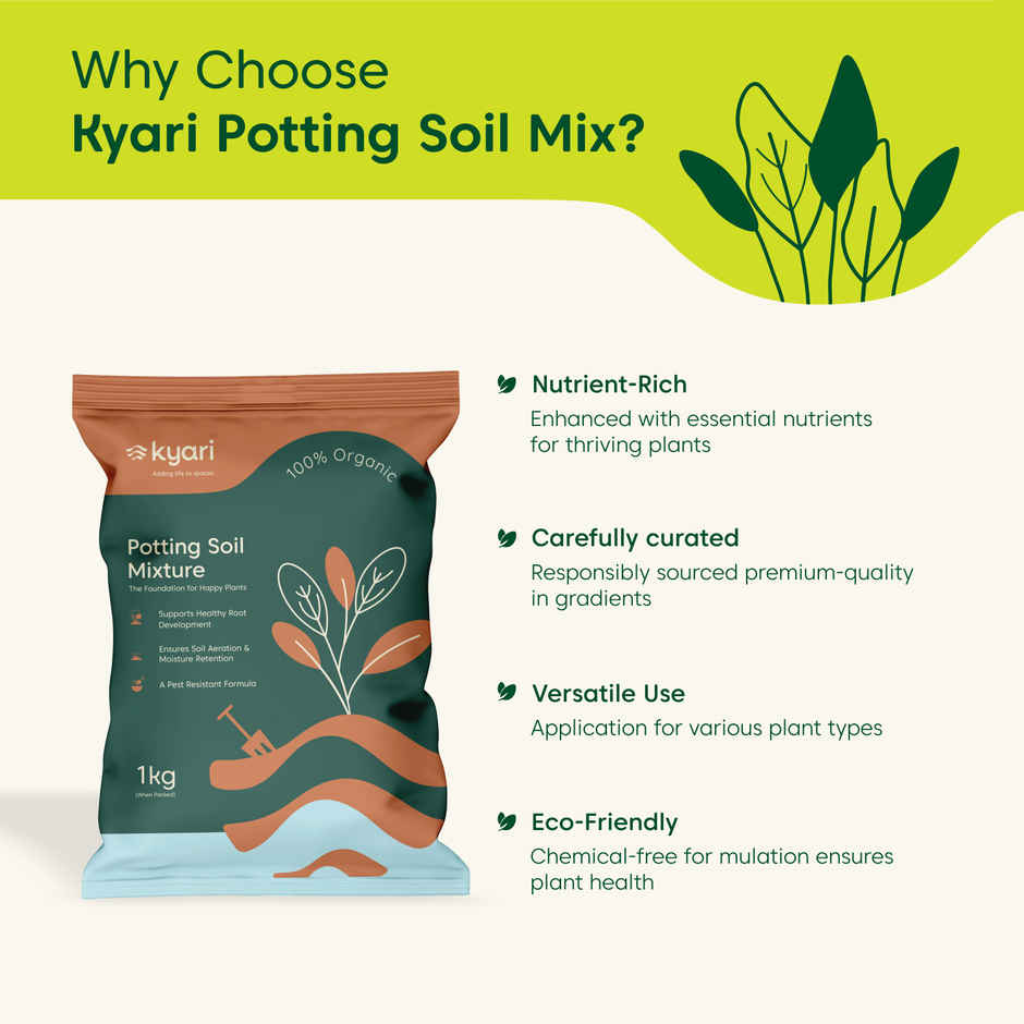 Kyari Potting Soil I Cow Dung + Red SoilI for All Types of Plants | 1 kg