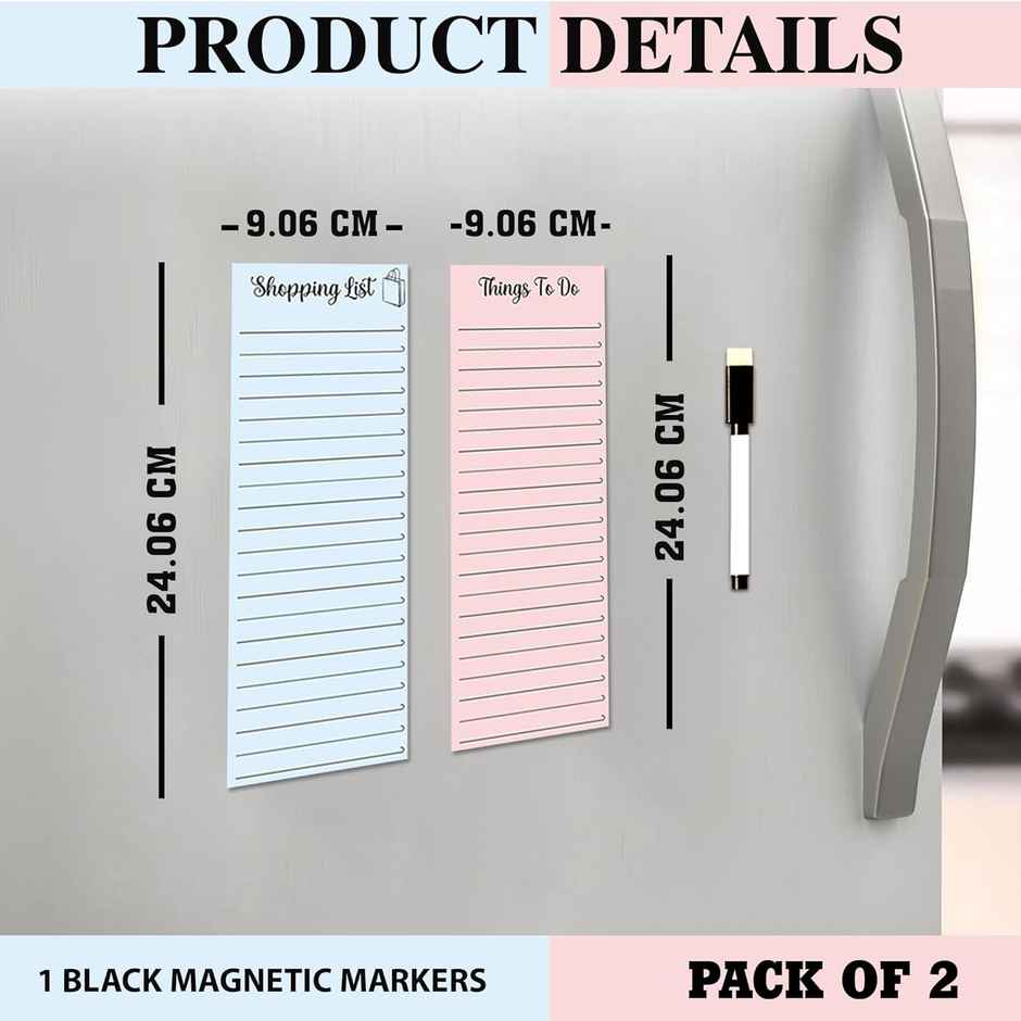 DALUCI Magnetic Shopping List and To Do Planner for Fridge | Multicolor
