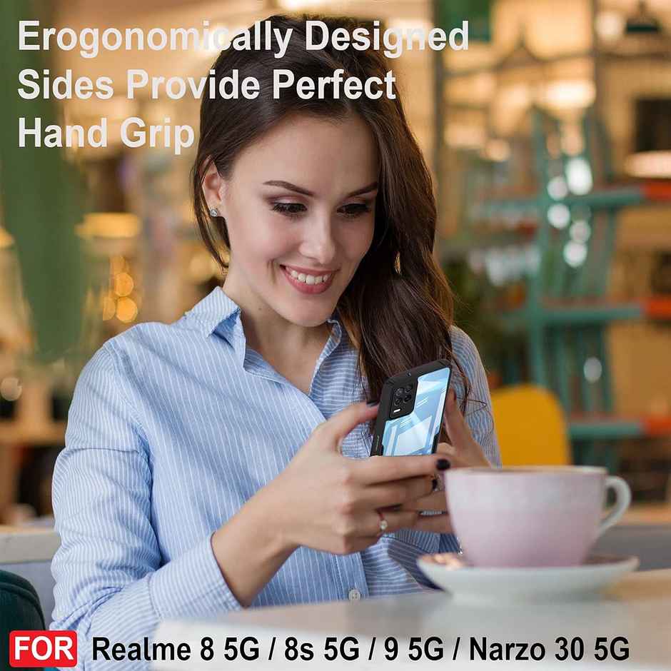 Zapcase Back Cover for Realme Narzo 30 5G, Realme 9 5G, Realme 8 5G, Realme 8s 5G | Matte-Black