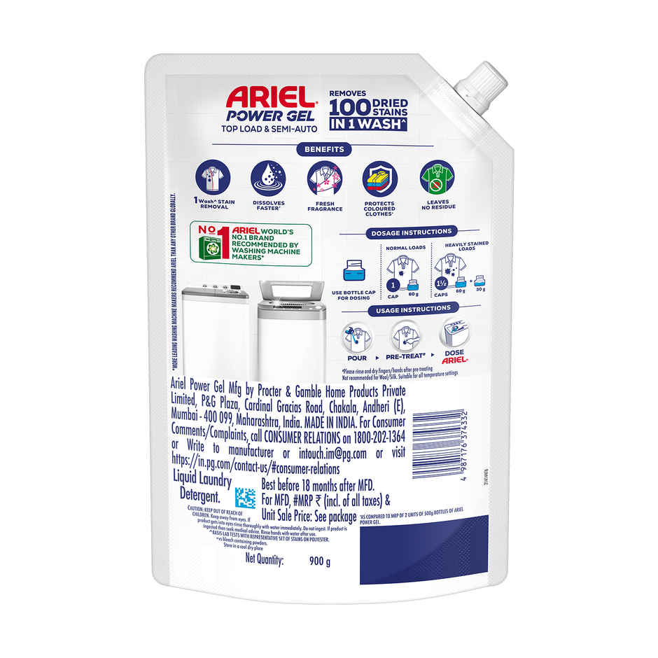 Ariel Power Gel Liquid Detergent for Top Load Washing Machine
