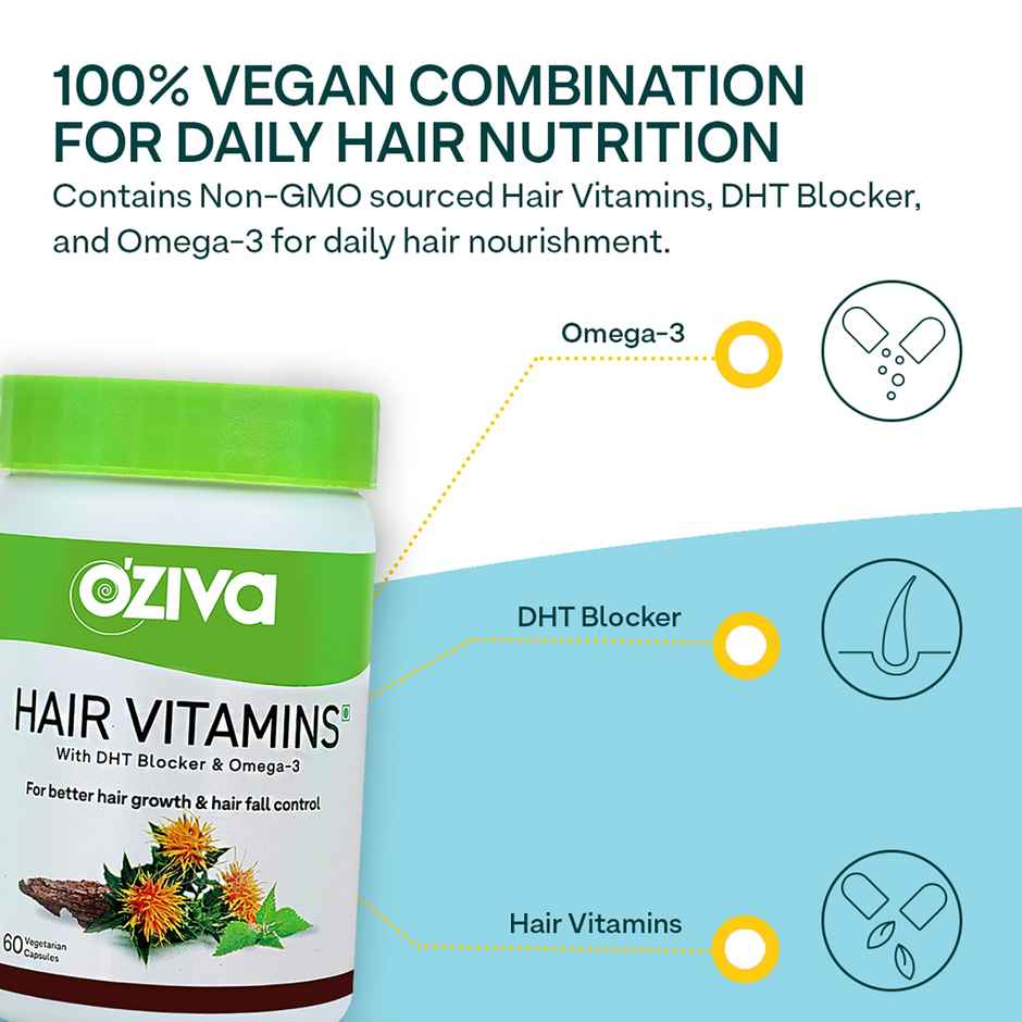 OZIVA Plant Based Hair Vitamins | Hair Vitamins for Hair Growth