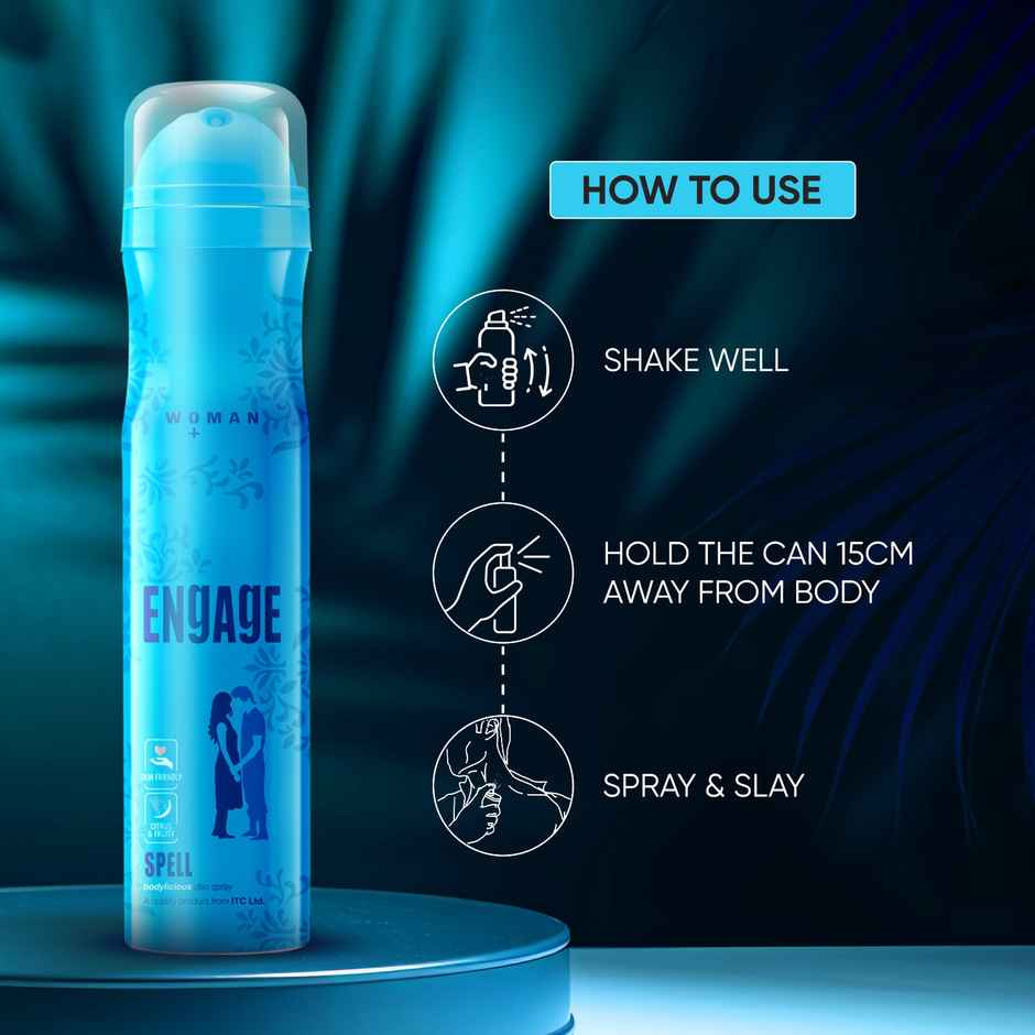 Engage Spell Deodorant Spray for Women 150ml | Citrus & Fruity | 24hr Freshness