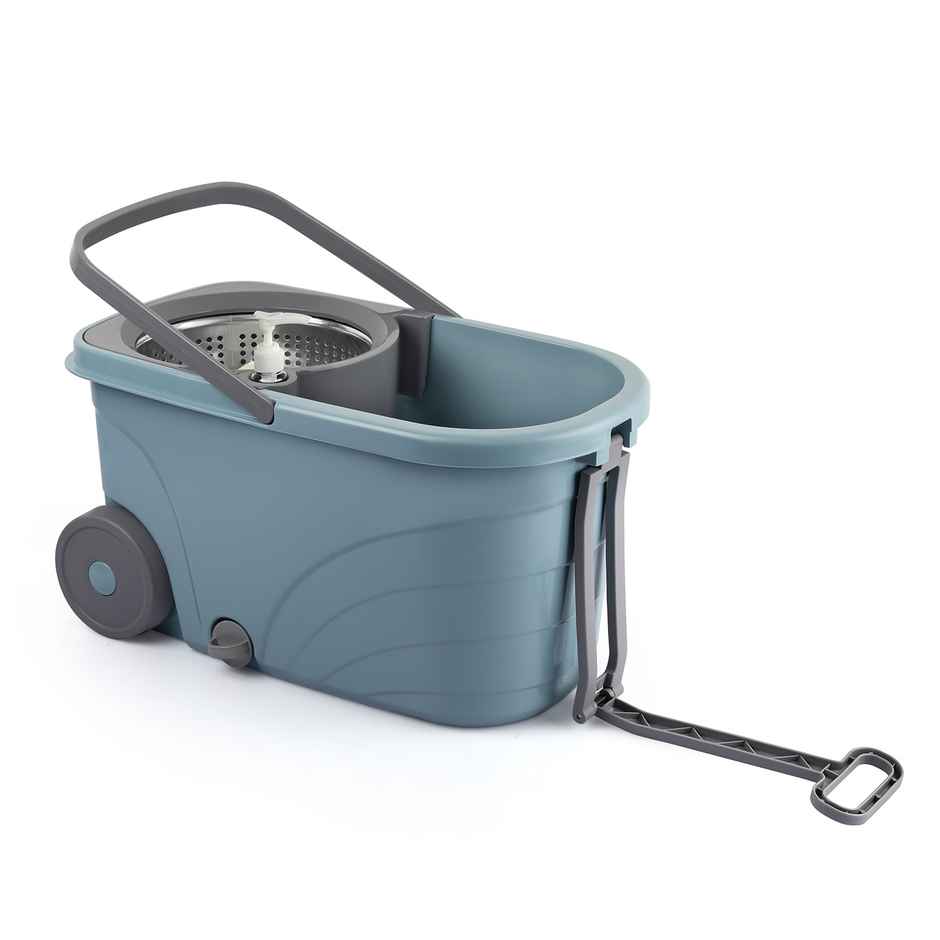 Cello Deluxe Spin Mop Bucket Max Clean with Soap Dispenser, Grey, Plastic