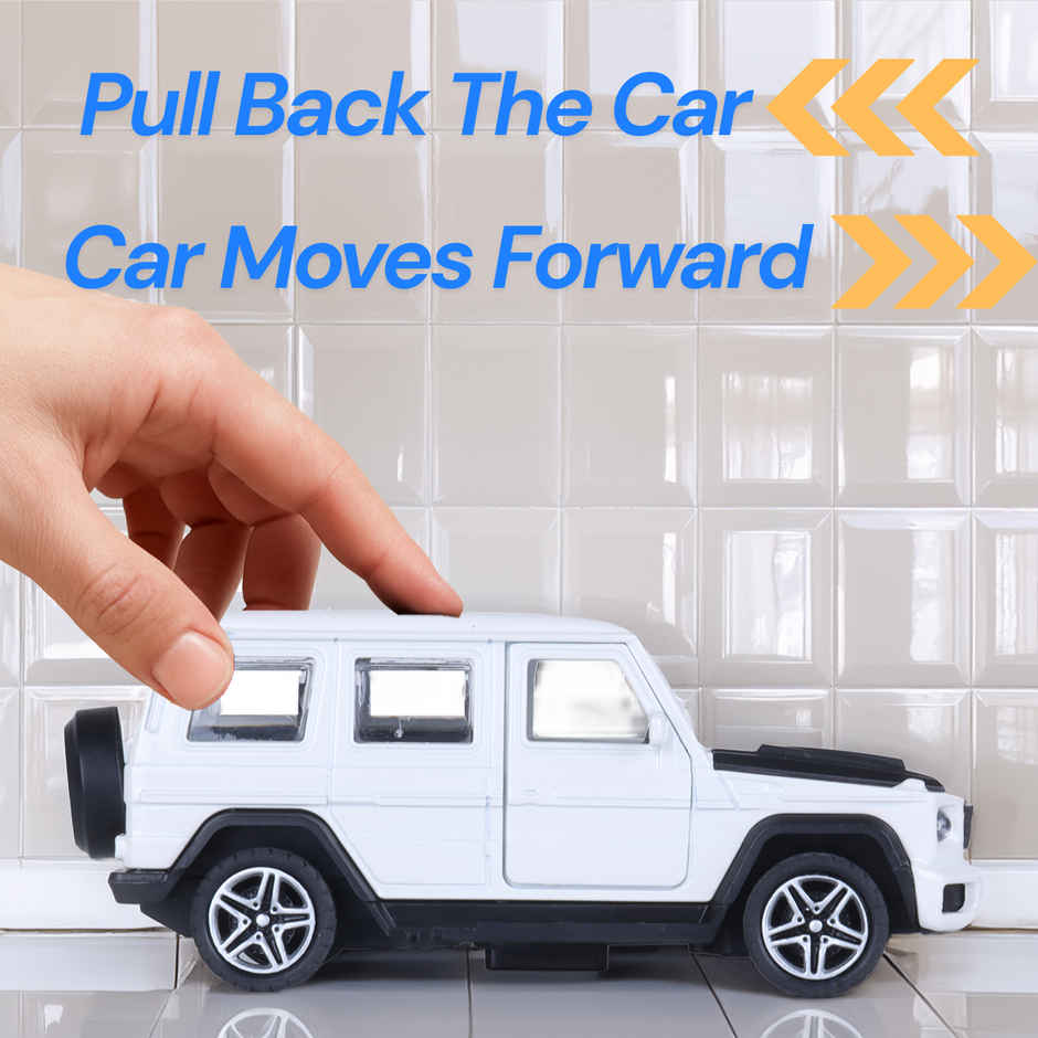 Race n Roll Premium Die-Cast Car | 3-Way Opening | Pull-Back Action | G Wag White