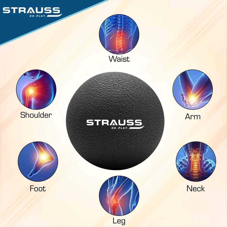 Strauss Yoga Massage Ball, (Black)