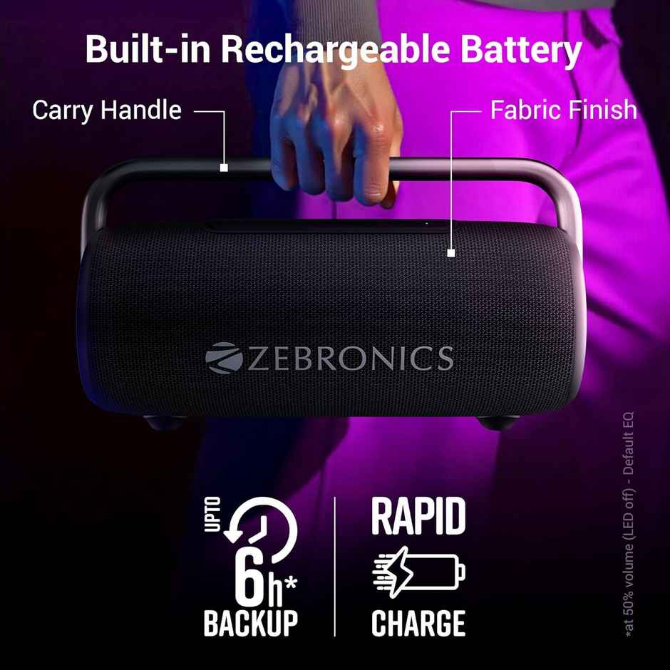 Zebronics Axon 100 Portable Party BT Speaker | 90W RMS | IPX5 | Upto 6 Hours | Rapid Charging