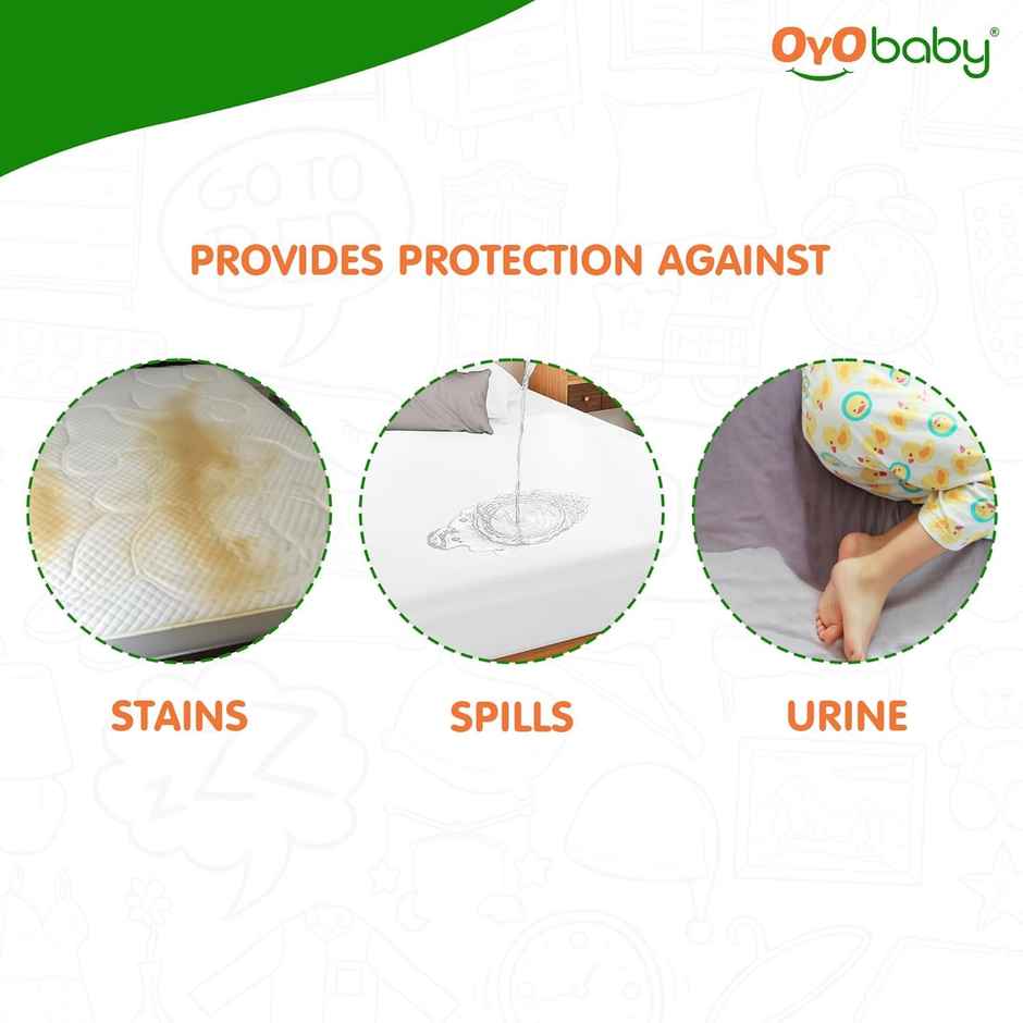 Oyo Baby - Cotton Feel Waterproof Mattress Protector 78 X 60 Inch Queen Bed Marroon