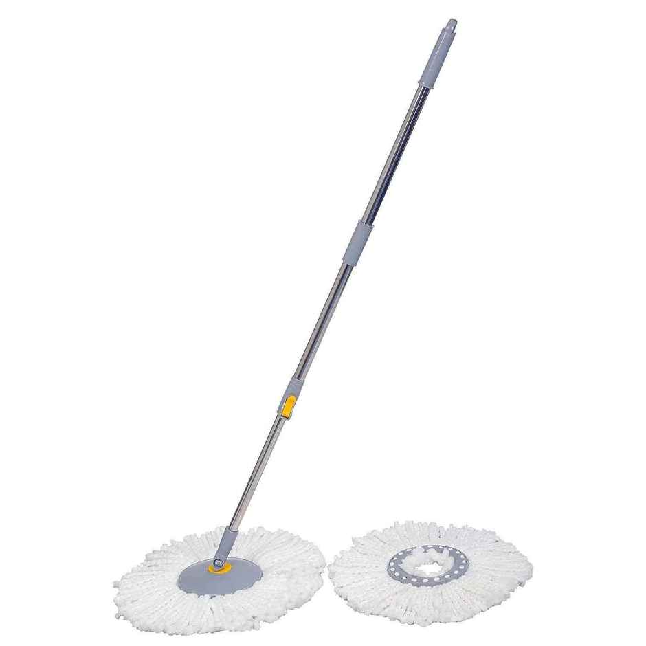 Esquire 360 Bucket Spin Mop Stick With an Additional Refill - Color Grey