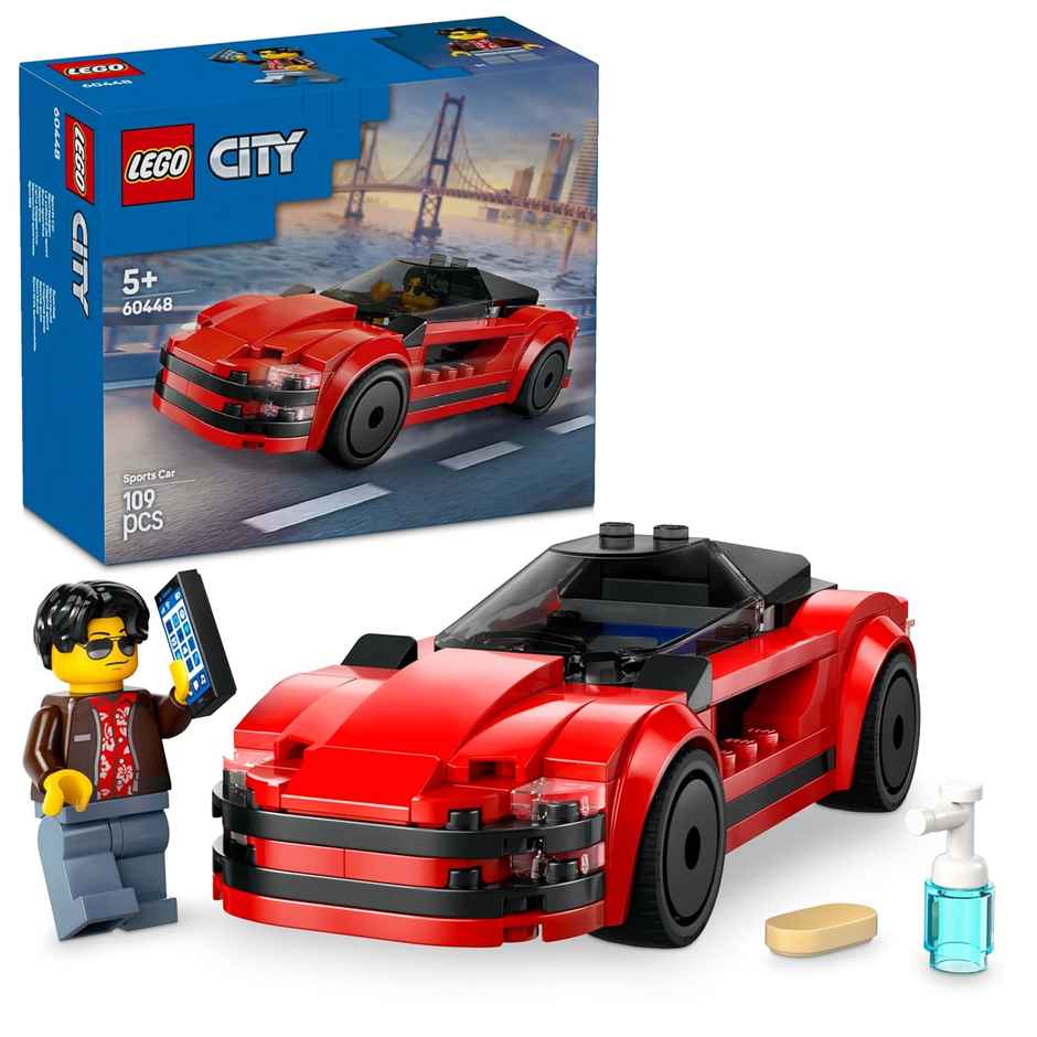 LEGO City Red Sports Car Supercar Toy Vehicle Set 60448 Building Blocks Toys