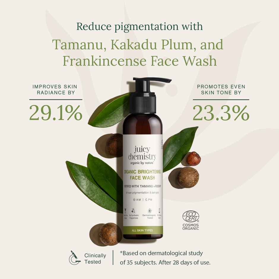 Juicy Chemistry Tamanu & Kakadu Plum Face Wash | Antioxidant-rich for Pigmented and Dull Skin