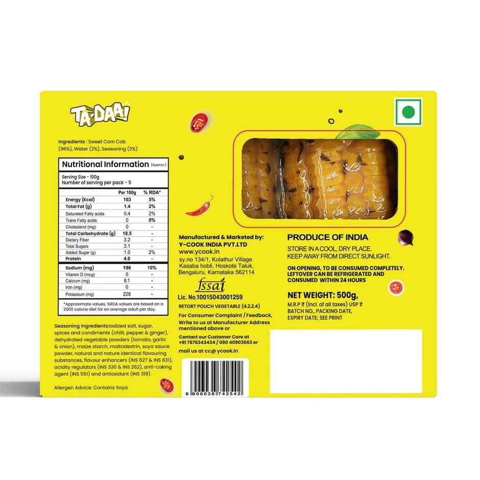 Tadaa Sweetcorn Marinated Cob Mexican Chipotle